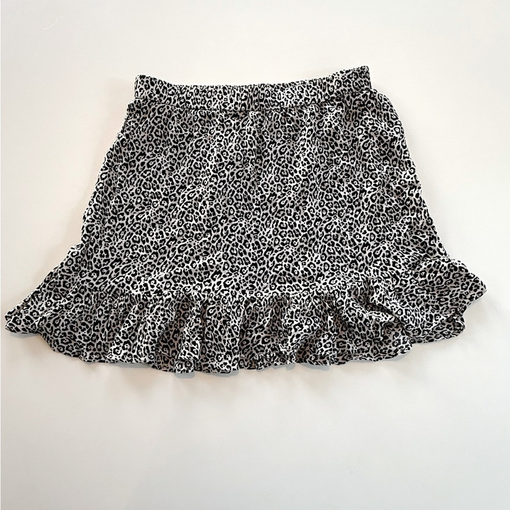 American Eagle High Waisted Leopard Print Ruffle Mini Skirt SZ XS